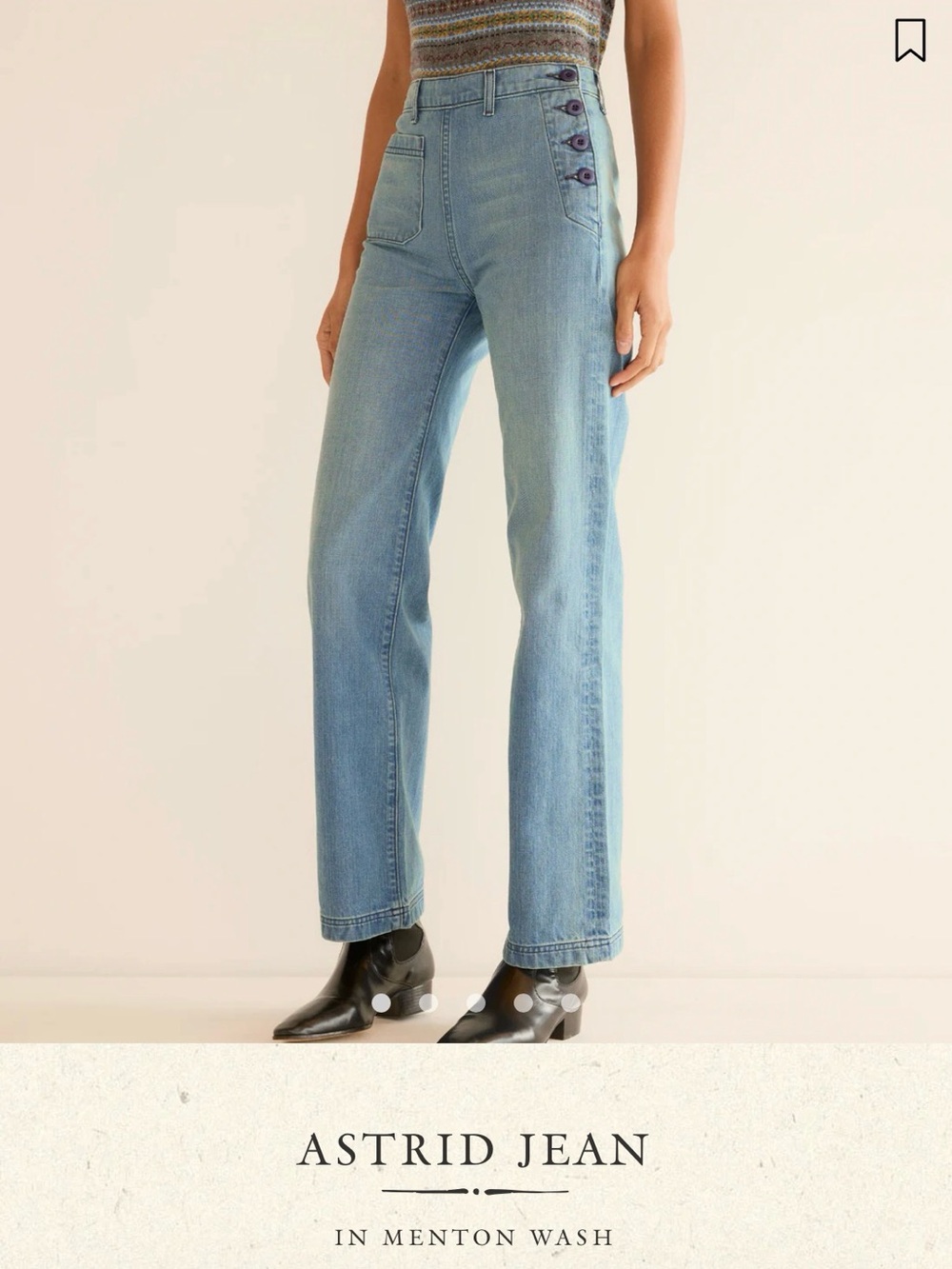 In Search Of 🔎- Doen Astrid High-Rise Flare Jeans in Menton Wash Light Blue